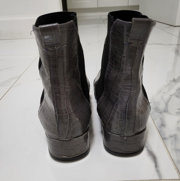 Massimo Dutti gray leather ankle boots sz7 - Picture 4 of 5